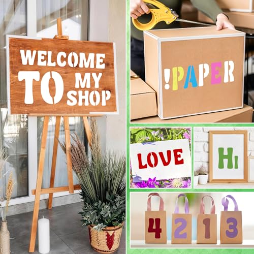 Letter Stencils, 80 Pcs Large Alphabet and Numbers Stencils (2Inch & 3Inch) - size: 2Inch&3Inch