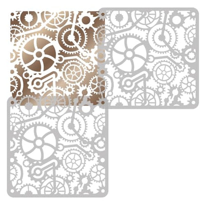 Steampunk Gear Stencil, Gear Wheel Reusable Painting Template - style: Steampunk Gears
