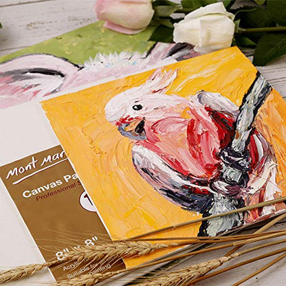 Mont Marte Canvas Panel (pack of 12), 12 X 12 inches, Canvas Panel Great for Students to Professional Artists