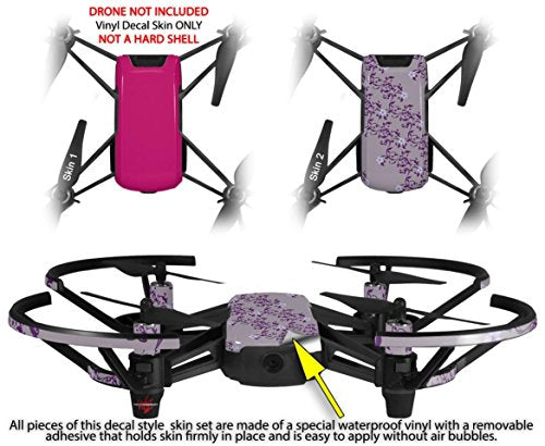 Skin Decal Wrap 2 Pack Compatible with DJI Ryze Tello Solids Collection Fushia Drone NOT Included