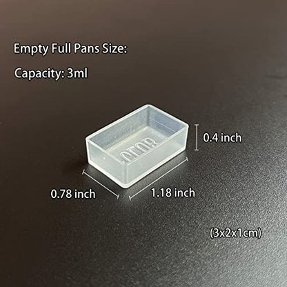 FCLUB 100PCS Clear Watercolor Full Pans, Empty Paint Pans - color: Clear, size: 24 Pieces 3 ml Full Pans
