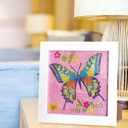 EOYDKAP Small Diamond Art Kits for Adults, Butterfly Diamond Art with Frame - size: Pink Butterfly