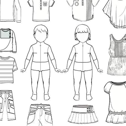 2Pcs Child's French Curve Ruler Sewing Humanoid Patterns Design, Clothing Measuring French Curve Rulers A4 Pattern Paper Draft Drawings - size: Child's Ruler (A4)