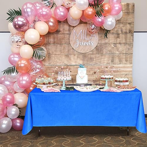 Waterproof Vinyl Tablecloth with Flannel Backing 2 Pcs 60x120 In Blue - color: Blue, size: 60x120 Inch (Rectangular)