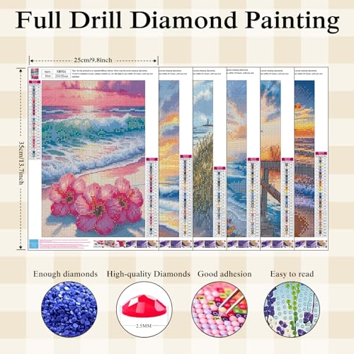 6 Pack 5D Diamond Painting Kits for Adults Beginner,Beach Diamond Art Set - color: 6PCS KM982-KM987-1