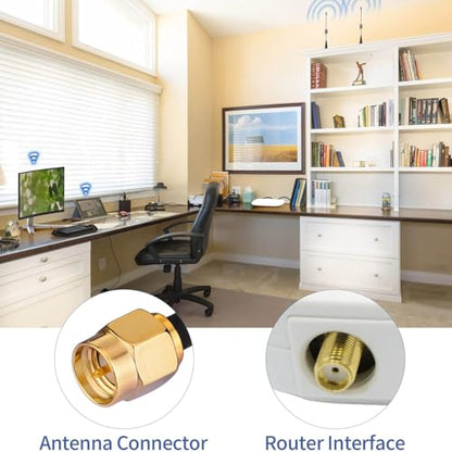 Superbat WiFi Antennas 2.4GHz Antenna Magnetic Base SMA Antenna for Desktop PC Bluetooth Motherboard Wireless Network Card Router IP Security Camera etc. 2pcs