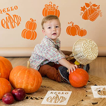Tinlade 20 Pcs Fall Leaf Stencils Reusable Plastic Templates Leaf, Pumpkin - style: Pumpkin