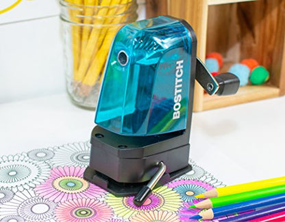 Bostitch Office Multi-Mount Manual Pencil Sharpener, Vacuum Mount or Screw Mount, Blue (MPS2-BLUE) - color: Blue, size: Pack of 1