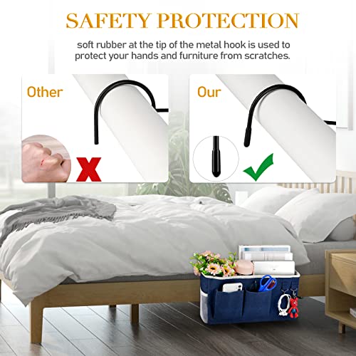 Bedside Caddy Bedside Storage Bag for Headboards/Bunk Bed - color: 2PC Navy Blue