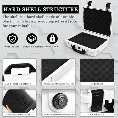 Relaxweex 11.3 x 8.7 x 4.2 Inch Hard Case, Grid Shell, White - color: White, size: 11.3 x 8.7 x 4.2 Inch, style: Grid Shell