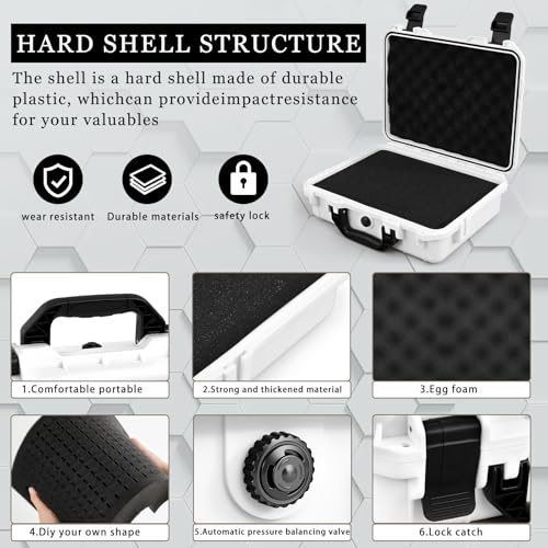 Relaxweex 11.3 x 8.7 x 4.2 Inch Hard Case, Grid Shell, White - color: White, size: 11.3 x 8.7 x 4.2 Inch, style: Grid Shell