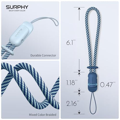 SURPHY 2 Pack Phone Lanyard, Phone Wrist Strap for Case, Camera Wrist Strap - color: Cloud Blue & Blue Jay