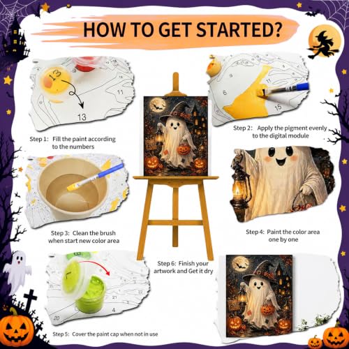 SUJINMEI Ghost Paint by Numbers Kit for Adults Without Frame 16X20 inch - color: MT23184-US