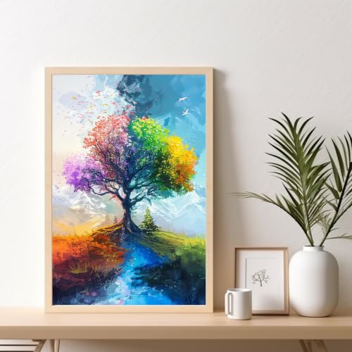 Tree of Life Framed Paint by Numbers Kit for Adults Beginner 8x12 inch - color: Frame-OP-US11