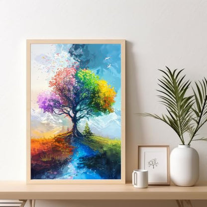 Tree of Life Framed Paint by Numbers Kit for Adults Beginner 8x12 inch - color: Frame-OP-US11