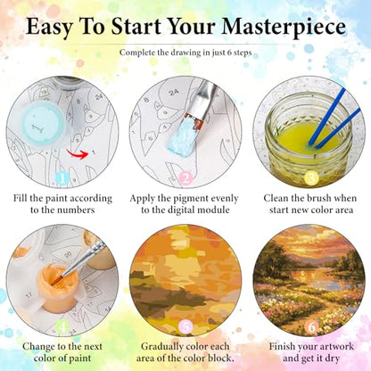 Dawnsphere Sunset Paint by Numbers Kit for Adults Without Frame 16x20 in - color: OP-US11