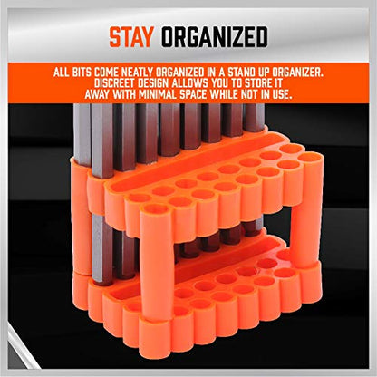 HORUSDY 32-Piece 1/4" Shan Extra Long Security Power Bit Set, 6" Long Tamper Proof Security Bits, S2 Steel. - style: Extra Long Security Power Bit Set