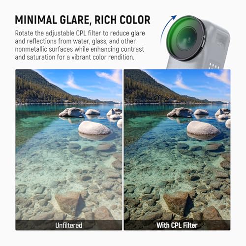 NEEWER CPL Filter Compatible with DJI Osmo Nano, Screw On Adjustable Circular Polarizing Polarizer Action Camera Lens Filter Multicoated Optical Glass Accessories with Tempered Glass Screen Protector