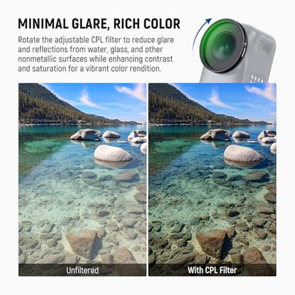 NEEWER CPL Filter Compatible with DJI Osmo Nano, Screw On Adjustable Circular Polarizing Polarizer Action Camera Lens Filter Multicoated Optical Glass Accessories with Tempered Glass Screen Protector