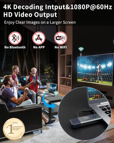 Wireless HDMI Transmitter and Receiver 328ft/100m Extender 1080P Output - color: Gray