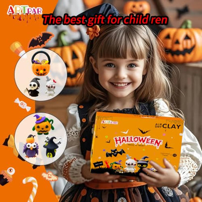 ARTPAR Kids Halloween Air Dry Clay Crafts, 12 Boxes Modeling Clay Kit