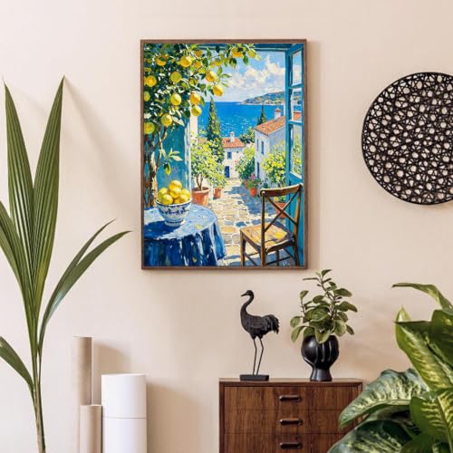 Beach Cute Lemons Paint by Numbers Kit for Adults Beginner (Without Frame) - color: YH05002