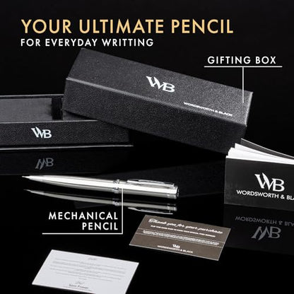 Wordsworth & Black Luxury Metal Mechanical Pencil 0.7mm for Writing, Silver - color: Silver Chrome