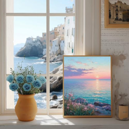 YULIDECO Seaside Diamond Art Kits for Adults, Sunset Diamond Painting - color: DP04389