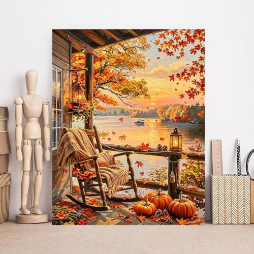 YOLENIX Autumn Twilight Diamond Art Kits for Adult Diamond Painting Kit - color: DP05693