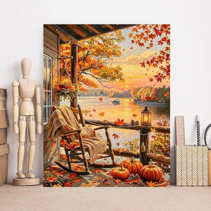 YOLENIX Autumn Twilight Diamond Art Kits for Adult Diamond Painting Kit - color: DP05693