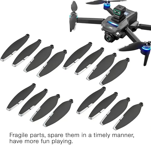 16PCS Foldable Drone Propellers Replace Parts for Most Drones Spare Part, 2.75-Inch Universal Replacement Blades,Low-Noise and Quick-Release Blades Props Wings Accessories(Silver) - color: Silver