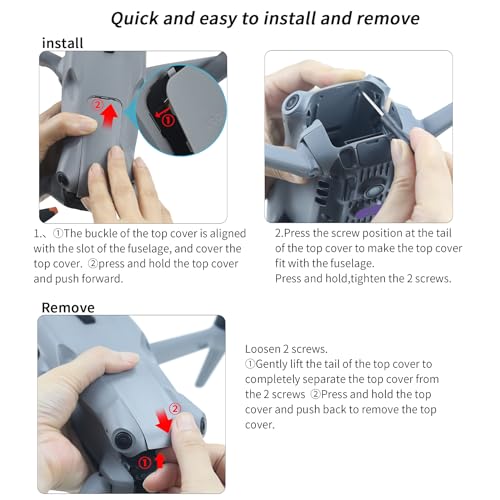 AIR 3 4G Module Compartment Cover Replacement - Lightweight Drone Module Protective Cover with Cooling Holes for DJI Mavic Air 3 (Grey) - color: Grey