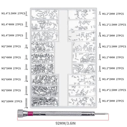 500 Pcs Laptop Screws, M1.2/M1.4/M2 Small Mini Micro Tiny Screws for Electronics, Computer Replacement Screw for Glasses Watch SSD M.2 Hard Drive Repair Screw(Silver) （M） - color: Silver countersunk head