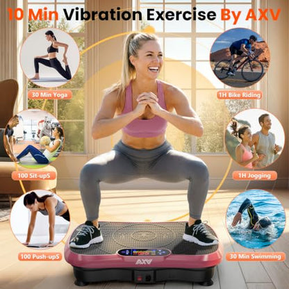 AXV Vibration Plate Exercise Machine Fitness Platform Body Vibrating Board - color: BASIC.PINK