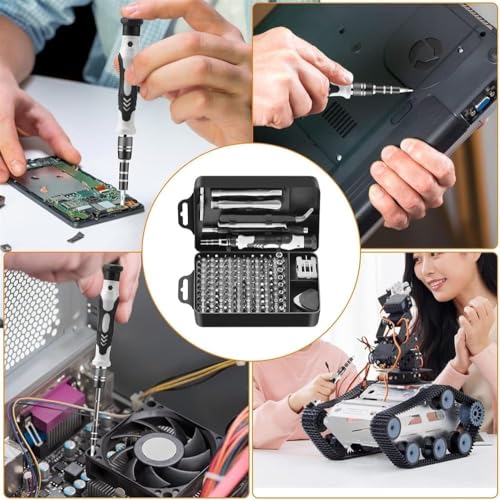 115-in-1 Precision Screwdriver Set, Electronics Repair Tool Kit Micro Bit with Flexible Shaft for Phone, Mac, Computer, Watch, Console, Doorbell, Electronic, Tools Gift - color: 115 in 1