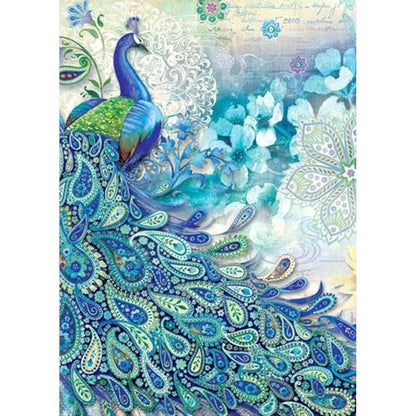 DPDAKIT Peacock Diamond Painting Art Kits for Adults, Animal, 12x16 Inch