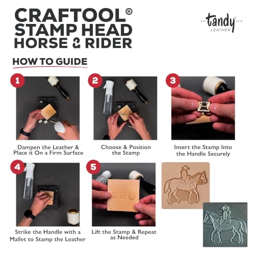 Tandy Leather Craftool 3-D Stamp Head Horse and Rider - Precision Crafted