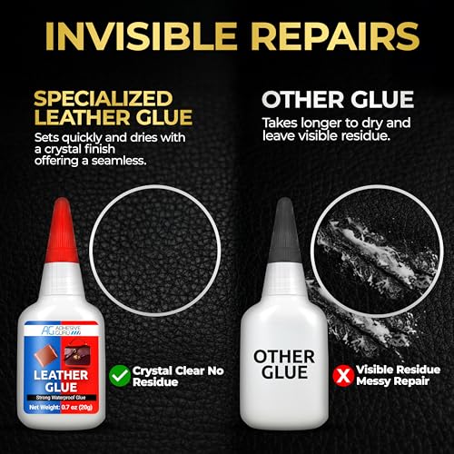 Adhesive Guru Leather Glue (2x0.7 oz) Super Glue for Purses, Sofas and Furniture Repair Ideal for DIY, Upholstery and Leathercraft. Waterproof, Compitable with Aerosol Accelerator - 2 Pack - size: 2 Pack, style: Leather Glue