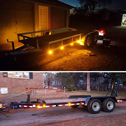 Nilight 3.8 Inch 6 LED Amber Trailer Side Marker Lights,10 Pack - color: 3.8" Amber 10Pcs
