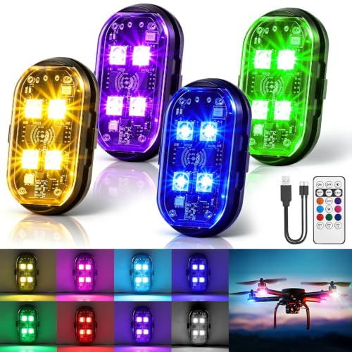 4LEDs Wireless LED Strobe Lights, Rechargeable Anti-Collision Warning Light - size: 4PCS (Upgraded 4LEDs)