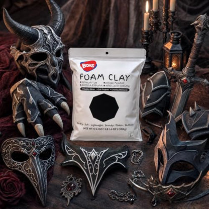 BOHS Foam Clay, Black Air Dry Modeling Clay, 1.1 lb - color: Black, size: 500 g