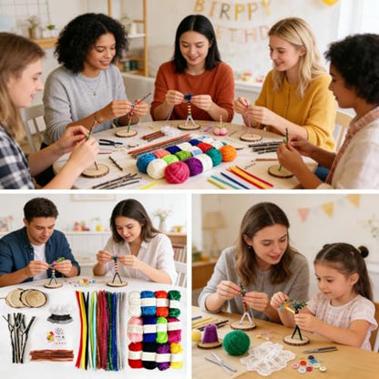 Qupace 5 Sets Wooden Doll DIY Craft Kits
