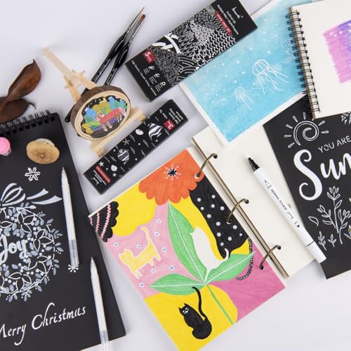 Brusarth White Pens Set, White Gel Pens, Dual-Tip Acrylic Paint Pen