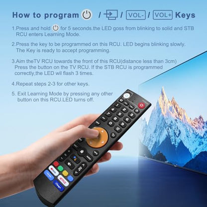 Replacement Learning Bluetooth Voice Remote Control fit for vSeeBox V1/V2,V5/V1/V2/V3 Pro,V3 Plus,V1 Max,Elite,Max.