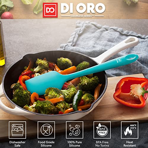 DI ORO Large Silicone Spatula - 600F Heat Resistant, Teal - color: Teal
