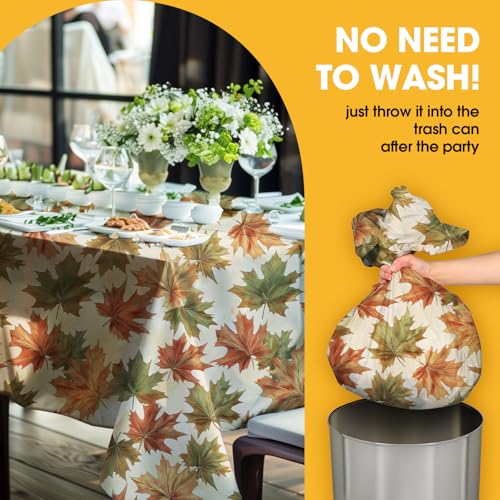 Niuara Fall Maple Plastic Table Cloth Disposable, 4 Pack, 54 x 108 in - color: Fall Maple, size: 54" x 108" - 4 Packs