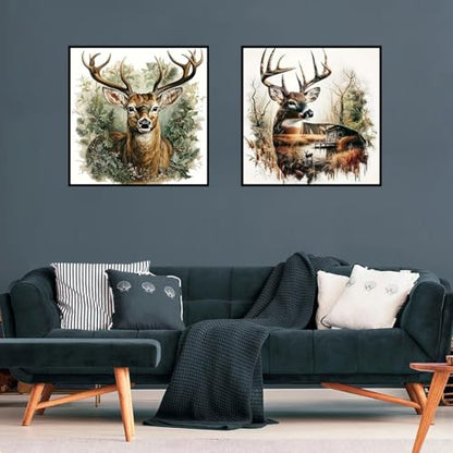 ARPADAMO 2 Pack Deer Diamond Art Kits for Adults Diamond Painting12x12in - color: DP03298