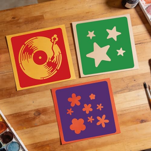 CUTHOLLOW 25 PCS Vintage Peace Painting Shape Stencils Sets - style: 25pcs-Vintage Peace Patterns