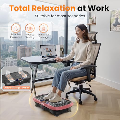 AXV Vibration Plate Exercise Machine Fitness Platform Body Vibrating Board - color: SLIM.PINK