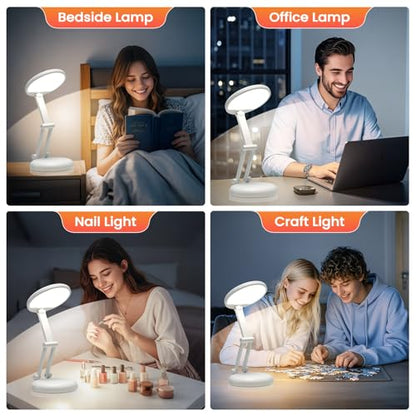 One Fire Rechargeable Table Lamp, 3600mAh Battery Operated Lamp Dorm Lamp - color: White